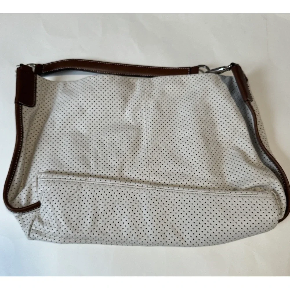 Sazaby Women's Shoulder Bag Cream / Brown Leather With Dust Bag
